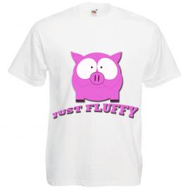 Tricou barbatesc personalizat Fruit of the loom, alb, Just fluffy, XL