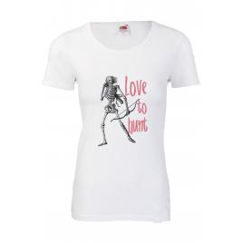 Tricou dama imprimeu grafic Love to hunt, 2XL