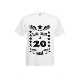 Tricou personalizat Fruit of the loom Viata incepe la 20 ani S