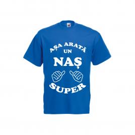 Tricou barbatesc imprimeu Asa arata un nas super, albastru, L