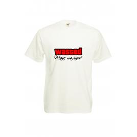 Tricou barbatesc personalizat imprimeu WASTED-MA INSOR, L, alb
