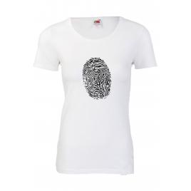 Tricou dama imprimeu Amprenta, alb, M