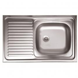 Chiuveta bucatarie inox satinat Kromevye N116, 1 cuva, 500 x 800 mm, picurator pe partea stanga