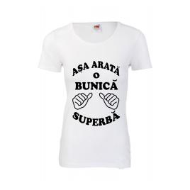 Tricou dama personalizat Fruit of the loom alb Asa arata o bunica superba 2XL