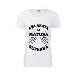 Tricou dama personalizat Fruit of the loom alb Asa arata o matusa superba 2XL