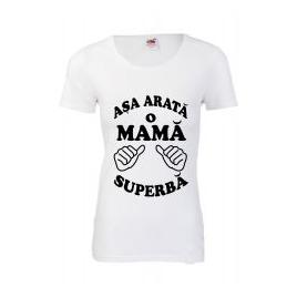Tricou dama personalizat Fruit of the loom alb Asa arata o mama superba XL