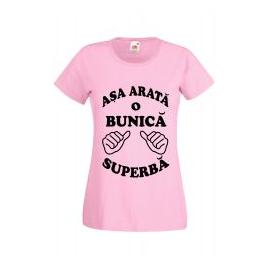 Tricou dama personalizat Fruit of the loom roz Asa arata o bunica superba M