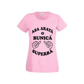 Tricou dama personalizat Fruit of the loom roz Asa arata o bunica superba XL