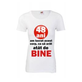 Tricou personalizat Fruit of the loom dama 48 ani alb M