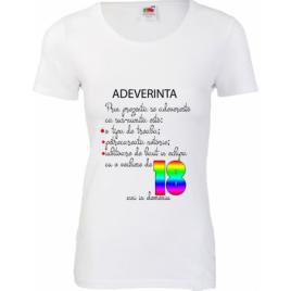 Tricou dama mesaj majorat Adeverinta 18 ani L