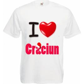 Tricou personalizat mesaj I love Craciun L