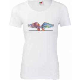 Tricou dama imprimeu Colorized Angel Wings L