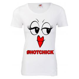 Tricou dama imprimeu amuzant Hotchick alb L