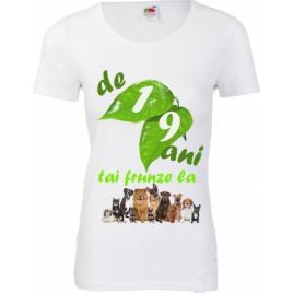 Tricou dama mesaj De 19 ani tai frunze la caini alb 2XL