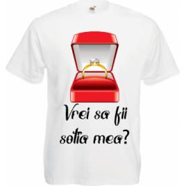 Tricou personalizat mesaj Vrei sa fii sotia mea tricou cerere casatorie XXL