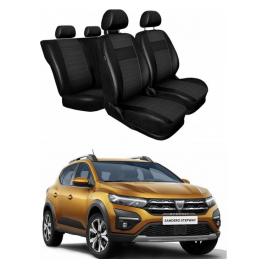 Huse Scaune din piele si material textil Dacia Sandero Stepway 2021