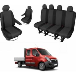 Set huse scaune auto dedicate 6 Locuri OPEL Movano Doka Cabina Dubla 2011-2020