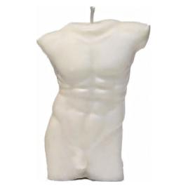 Lumanare stil statueta barbat alb handmade 11cm