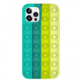 Husa pentru Apple iPhone 11 Pro Max Push Bubble Protection Interactive Pop It Now Jucarie Antistres Trendy Colorful Invogue Verde-Galben