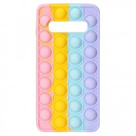Husa pentru Samsung Galaxy S10 Push Bubble Protection Interactive Pop It Now Jucarie Antistres Trendy Colorful Invogue Fidget Toy Rainbow Multicolor