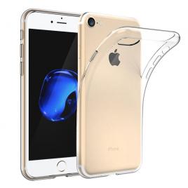 SET Husa protectie din silicon transparent (Gel TPU)+ Folie sticla 5D Alba  IPHONE 8