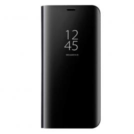 Husa Carte Clear View pentru Samsung Galaxy A21s Functie Stand Negru