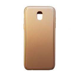Husa compatibil cu Samsung Galaxy J7 2017 - Protectie 360 grade Plastic dur Auriu