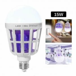 Bec led anti insecte cu lumina alba naturala puternica 15w - bec 2in1 cu lampa...