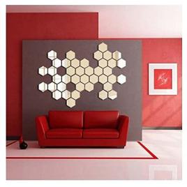 Oglinda design hexagon silver - oglinzi decorative acrilice cristal - diamant -...