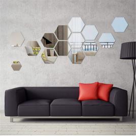 Set oglinzi design hexagon - oglinzi decorative acrilice cristal - diamant -...
