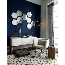 Oglinda design hexagon silver - oglinzi decorative acrilice cristal - diamant -...