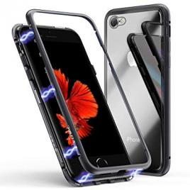 Husa Apple iPhone 8 Magnetica  360grade Blackcu spate de sticla securizata premium + folie de sticla gratis