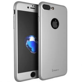Husa FullBodyIPAKY Originala Silver pentru Apple iPhone 8 Plus acoperire completa  360grade cu folie de protectie gratis