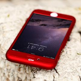 Husa FullBody Red pentru Apple iPhone 8 acoperire completa  360grade cu folie de protectie gratis