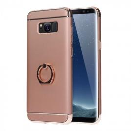 Husa protectie pentru Samsung Galaxy J3 2017 Luxury Rose-Gold Plated cu Inel de sustinere