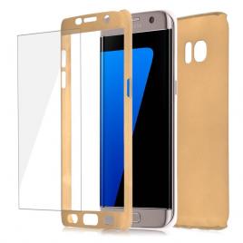 Husa protectie pentru Samsung Galaxy S7 Edge Auriu Fullbody fata-spate folie de protectie gratis