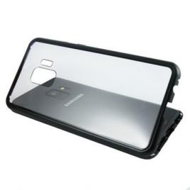 Husa protectie pentru Samsung Galaxy S7 Edge Magnetica Negru cu spate de sticla securizata premium
