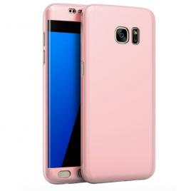 Husa protectie pentru Samsung Galaxy S7 Edge Rose-Gold Fullbody fata-spate folie de protectie gratis