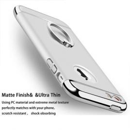 Pachet husa si folie protectie pentru iPhone 6 Argintiu carcasa din plastic antisoc