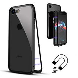 Carcasa Apple iPhone 8 Magnetica  360grade Blackcu spate de sticla securizata premium + folie de sticla gratis