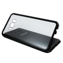 Husa Samsung Galaxy S8 Magnetica Black spate de sticla securizata premium + folie de protectie ecran gratis