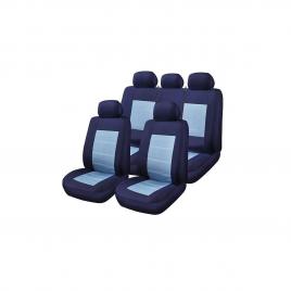 Set 9 bucati huse scaune auto Blue Jeans cu fermoare pentru bancheta rabatabila