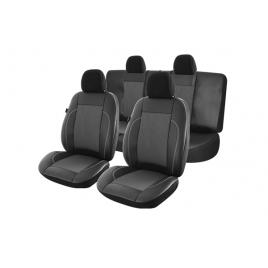 Set 9 bucati huse scaune auto Exclusive leather lux negru cu gri