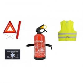 Kit siguranta auto - trusa medicala 2 triunghiuri omologate E4 stingator vesta Leo Auto EXCLUSIV