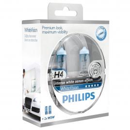 Set 2 Becuri auto far halogen Philips H4 white vision 12V 55W