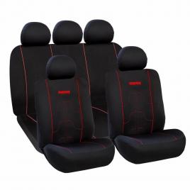 Huse Scaune Auto Fiat Spider stilo strada Momo Negru-Rosu