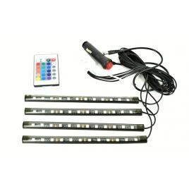 Kit interior LED 9 SMD RGB cu telecomanda - 125cm