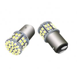 Set 2 becuri  LED cu doua faze 50SMD lumina rosie BAY15D 12V