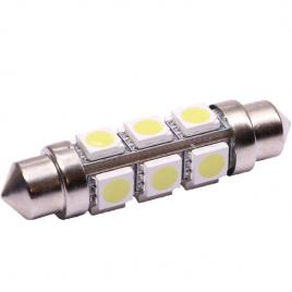 Set 2 becuri 12 LED SMD SOFIT 42MM 5050 6V ALBA 360°