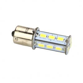 Set 2 becuri LED BA15S 18 SMD 5730 12V ALB